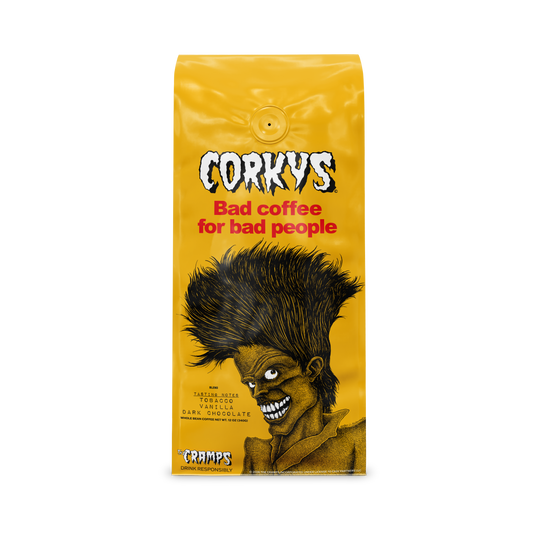 Corky's Coffee- “Bad Coffee For Bad People” The Cramps 12 oz. Whole Bean Coffee